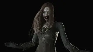 Bela Dimitrescu Black Dress With Red Long Hairs Model Viewer Resident Evil 8