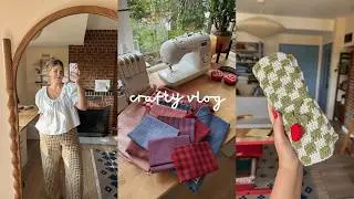 crafty fall vlog 🍁🕯️🧶 sewing, knitting, crochet, quilting, and sweet treats