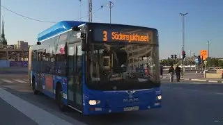 Sweden, Stockholm, bus 3 ride from Slussen to Skanstull