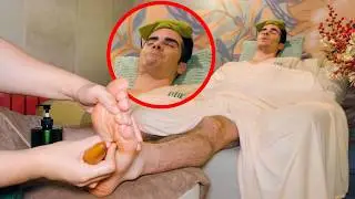 ASMR: Foot Reflexology Massage with Wooden Tool Made me Fall Asleep