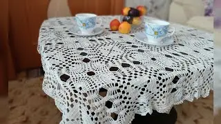 Скатерть "Кружевная"./ О работе моих каналов.