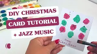 Easy DIY Christmas Card Tutorial with Relaxing Christmas Jazz Music #christmascrafts #diy