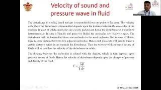 ME 404 FM Unit 5 Velocity of sound and mach number