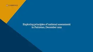 Pakistan National Assessment Wing | Cambridge Training | December 2022
