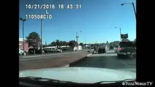 Tulsa Dash cam footage shows officers shoot kill man with knife