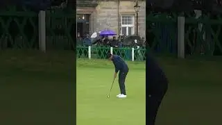 Danny Willett with a tap-in birdie on the 18th at the Old Course 