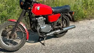 Двигатель Ява (Jawa) 350/638 тест 16.07.2024 после ремонта (г. Узловая, Тульская обл)