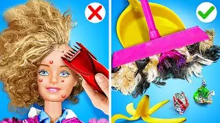 MAKEOVER KECANTIKAN BARBIE EKSTRIM 🤩🎀 Kerajinan Miniatur Lucu & Ide DIY Mungil oleh 123 GO!