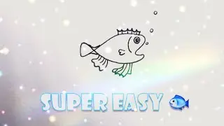 HOW TO DRAW A SIMPLE FISH UNDER 1 MINUTE 🐠💙