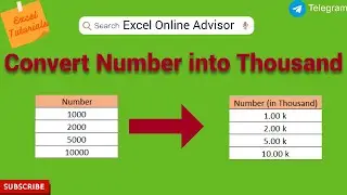 How to convert Number into Thousand - Excel Tricks & Tips