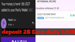 USDT  Earn website daily earn 1.85$ |No gas fee Without fee withdrew proff