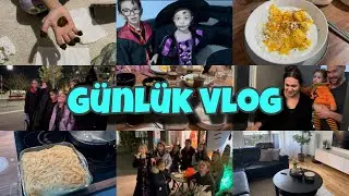 Günlük Rutin | Fırında Makarna Tarifi | Kahvaltı Hazırlıgı | Cadılar Bayramı | Kına Yaktık |Temizlik