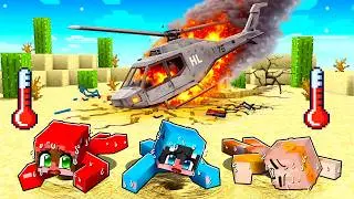 We SURVIVED a HELICOPTER CRASH in a Minecraft Desert...