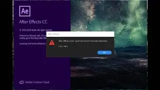 Fix after effect error could not convert unicode characters 23 46
