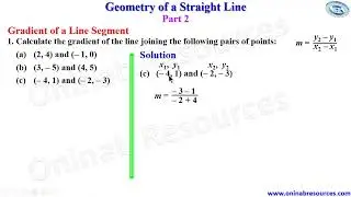 Gradient of a Straight Line