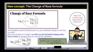 Algebra 2 lesson: Change of base formula for logarithms