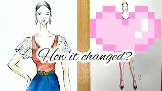 How to draw a street style into a gorgeous dress /fashion illustration