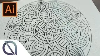 Real time creating of Mandala (Asymmetric repeating) - Tutorial - Illustrator