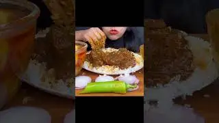 ASMR EATING MUTTON FAT CURRY,MUTTON CURRY,PRAWNS CURRY