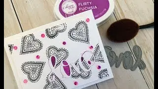 Black, White and a Pop of Color with Ink Blending and Die Cuts