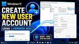 Create a New User Account on Windows Fastest Way