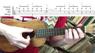 Gavotte II - Bach (Ukulele fingerstyle tutorial FAST and SLOW)