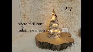 Diy. Abeto de navidad con rodajas de madera