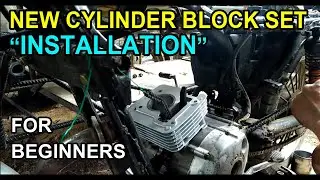 How to install or replace Cylinder Block Set - any Motorcycle - DIY - YAMAHA STX 125 - YD125