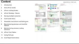 Cost Engineering   aPriori tool,   Part 2  - Section 4