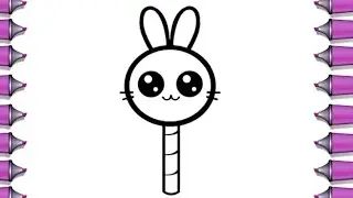 How to Draw a Cute Easy Lollipop for Kids Step by Step