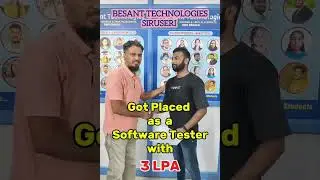 💐Congratulations Nithish for Getting placed as a #Software Tester with 3LPA 💐