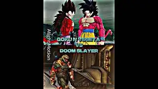 Ssj4 Goku And Vegeta Vs Doom Slayer | #1v1 #edit #doomslayer #dragonball #debate #anime #doom #dbgt
