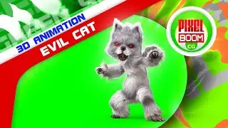 Evil Humanoid Cat Green Screen 3D Animation PixelBoomCG