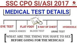 SSC CPO 2017 | MEDICAL TEST | FULL DETAILS | IMPORTANT INFORMATION