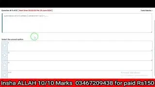 MTH101 Quiz 3 100% correct answers virtual University| vu mth101 quiz3 file|