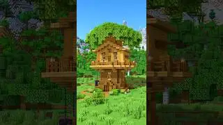 Simple treehouse in Minecraft!