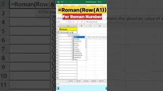 Magic trick for Roman number in excel #excelvideos #tipsandtricks #trendingshorts #shortcutkeys