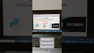 Module 1 Important Questions Python Programming VTU GATE 2025