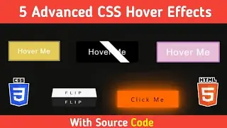 😍😍 5 Advanced Button Hover Effects 