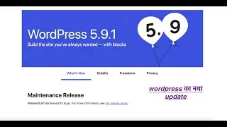 WordPress Maintenance updates 5.9.1 In Hindi | वर्डप्रेस का नया अपडेट