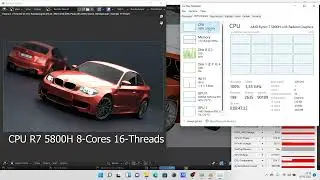 Ryzen 7 5800H 8-Cores 16-Threads Laptop/Mobile/Notebook, Blender 3D Benchmark CPU BMW