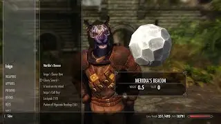 Inigo's hand touches the Meridia's beacon. Skyrim Anniversary Edition