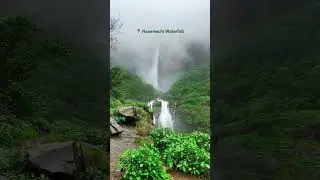 Shocked..! Most beautiful #nanemachiwaterfall in Maharashtra #youtubeshorts #viral #monsoonvibes