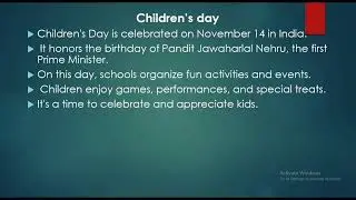 10 sentences about Children's day
