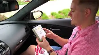 Unboxing Phone Charging Accessories In A BMW M6 In A Target Parking Lot