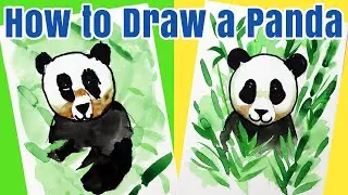 How to Draw a Panda Kids Watercolor Tutorial