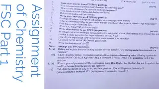 Assignment of Chemistry FSC Part 1