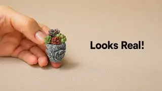 DIY Miniature Stone Pot + Tiny Succulents | Looks So Real! 🪨✨