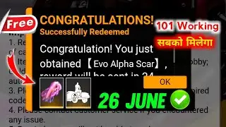 FREE FIRE REDEEM CODE TODAY 26 JUNE REDEEM CODE FREE FIRE | FF CODE TODAY 26 JUNE