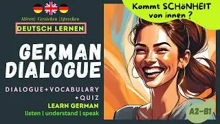 Deutsch Lernen Geschichte & Vokabeln SCHöNHEIT und KOSMETIK Deutsch Hören, Sprechen DIALOG IM ALLTAG